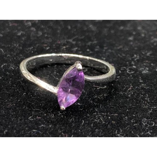 Amethyst Marquise Silver Ring Marquise