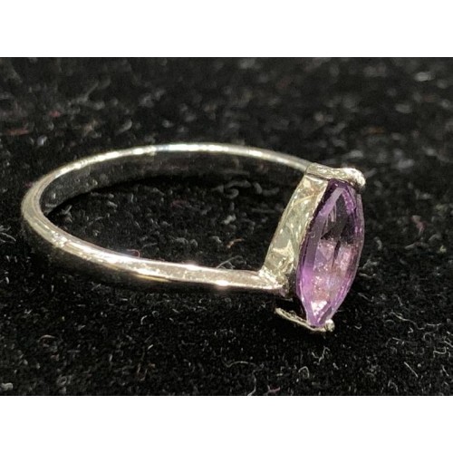 Natural Amethyst Silver Ring 