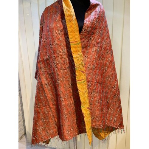 Orange Katha Work Stole.