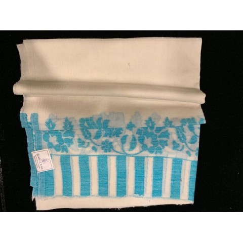 Self Work Pashmina Shawl with Blue Border