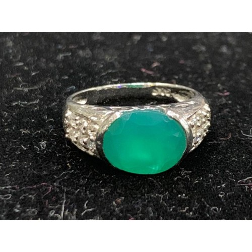 Emerald Silver Ring