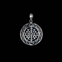 Sri Yantra Chakra Silver Pendant