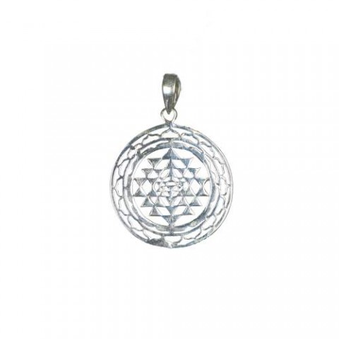 Sri Yantra Chakra Silver Pendant