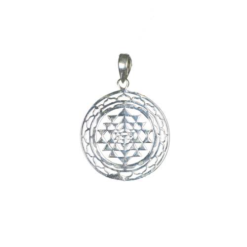 Sri Yantra Chakra Silver Pendant