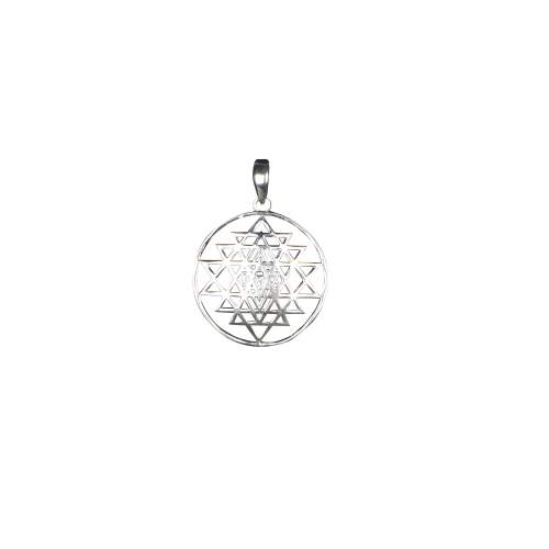 Silver sri yantra pendant