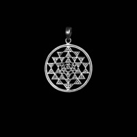Silver sri yantra pendant