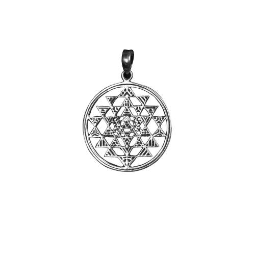 Silver sri yantra pendant