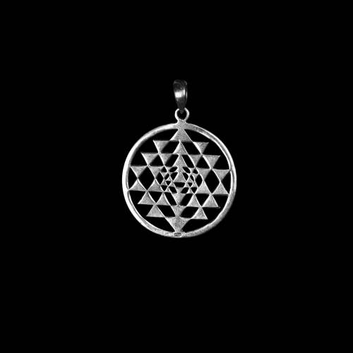 Silver sri yantra pendant