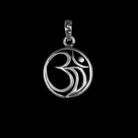 Round Silver Om Pendant