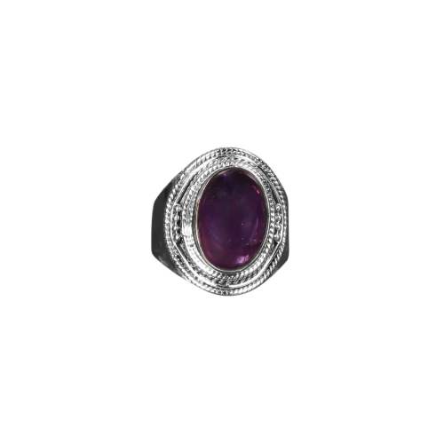 Natural Amethyst Silver Ring 