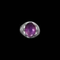 Natural Amethyst Silver Ring 