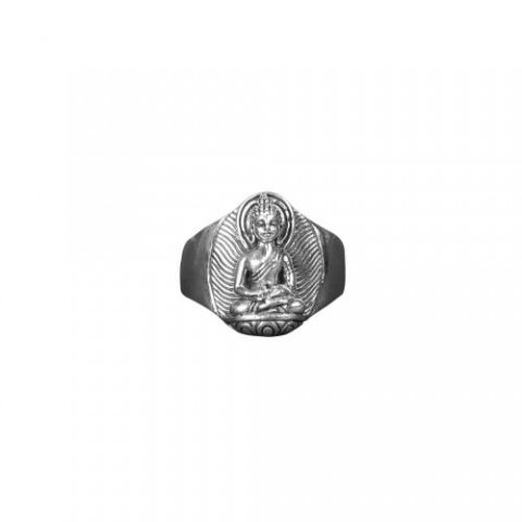 Lord Buddha Face Ring Silver