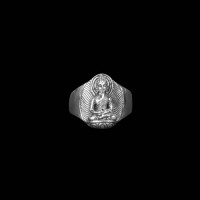 Lord Buddha Face Ring Silver