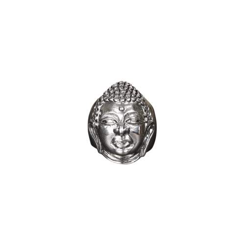 Buddha Monk Om Hinduism Symbol Skull Silver Ring MR-014