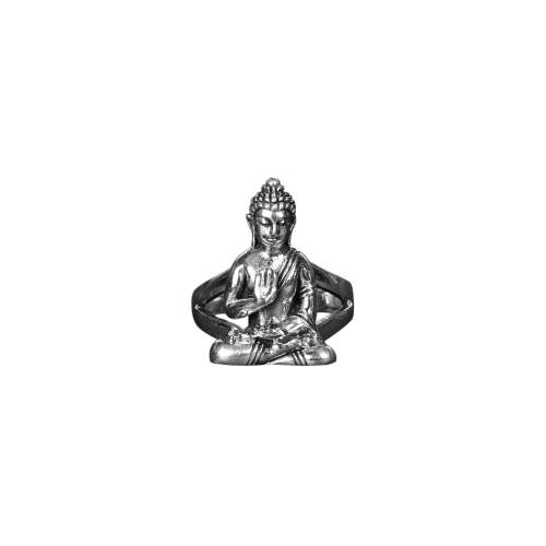 Lord Buddha Face Ring Silver