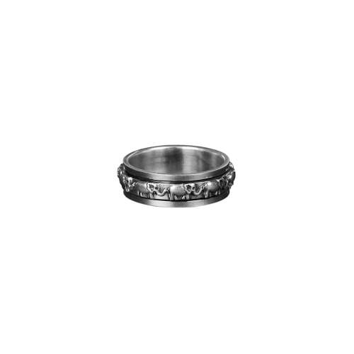 Elephant Spinner Silver Ring