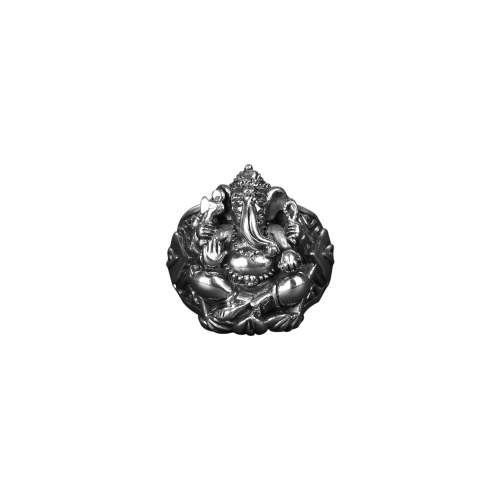  Ganesha Embossed Silver Ring