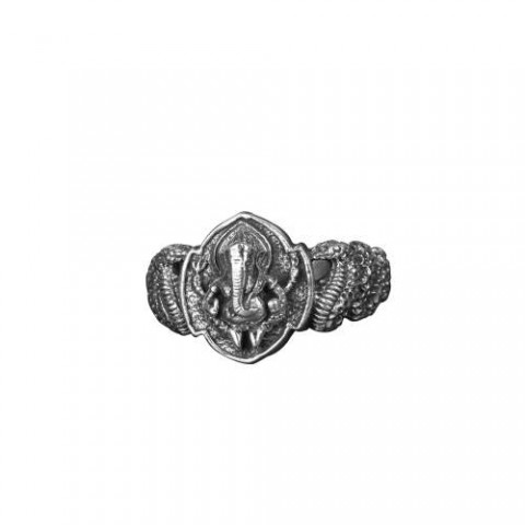  Ganesha Embossed Silver Ring