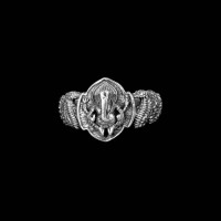  Ganesha Embossed Silver Ring