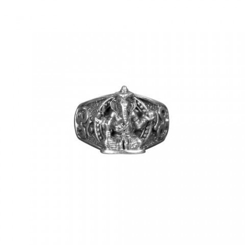  Ganesha Embossed Silver Ring