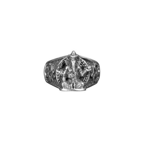  Ganesha Embossed Silver Ring