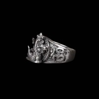  Ganesha Embossed Silver Ring