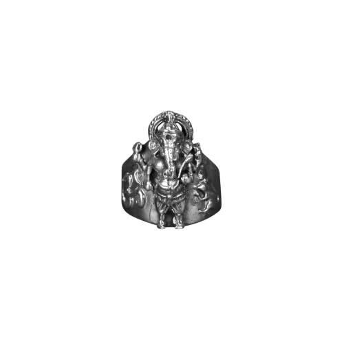  Ganesha Embossed Silver Ring