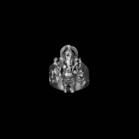  Ganesha Embossed Silver Ring