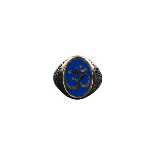 Om Blue Sliver Ring For Men