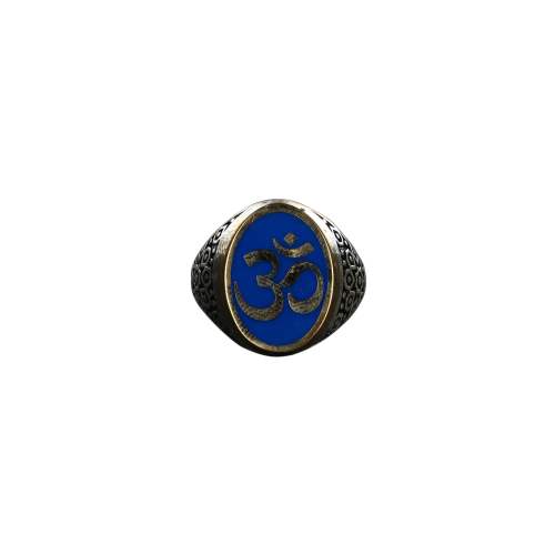 Om Blue Sliver Ring For Men