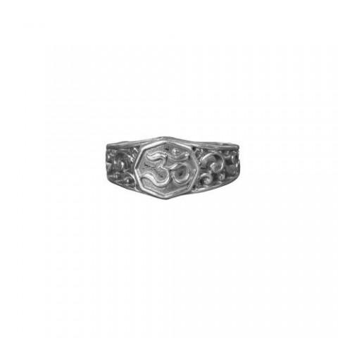 Om Spinner Silver Ring 