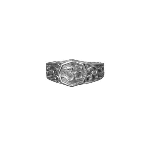 Om Spinner Silver Ring 