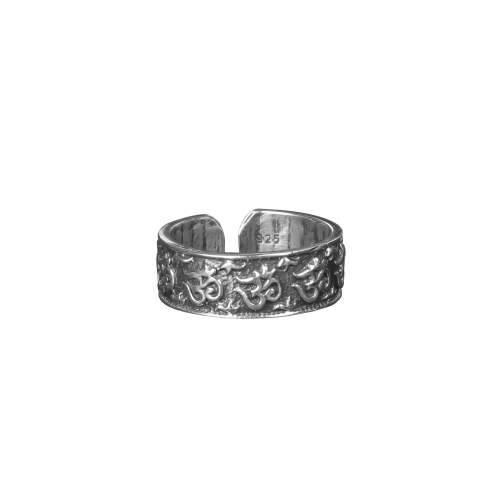 Om Texture Silver Thumb Ring