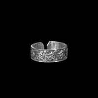 Om Texture Silver Thumb Ring