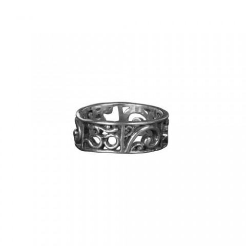 Om Texture Silver Thumb Ring