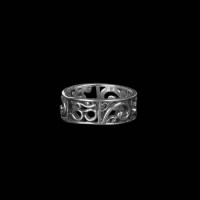 Om Texture Silver Thumb Ring