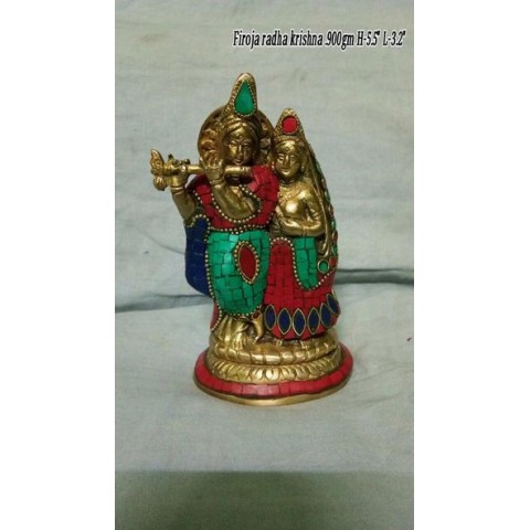 Radha Krishna Brass Statue