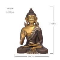 Lord Buddha Brass Statue 7 inch