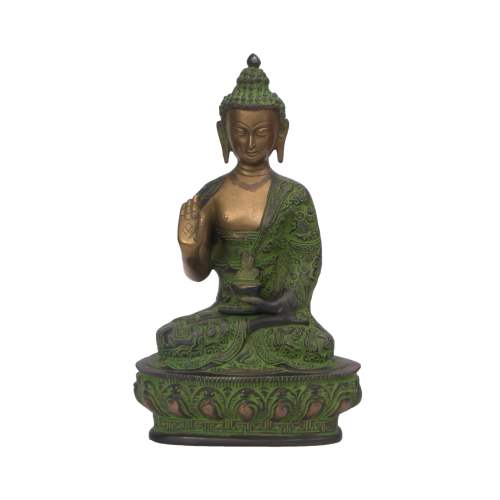 Antique Brass Buddha Statue -11 inches
