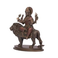 Resin Durga Maa Lion Statue 12inch