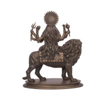 Resin Durga Maa Lion Statue 12inch