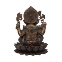 Lord Ganesha Lotus Sitting Resin Statue 13 Inches