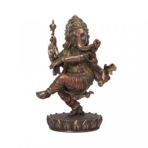 Lord Ganesha Dancing Resin Statue 9  inches