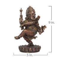 Lord Ganesha Dancing Resin Statue 9  inches