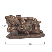 Lord Ganesha Lying Down Resin Statue 6 Inches