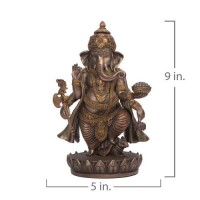 Ganesha Lotus Resin Statue 9 Inches