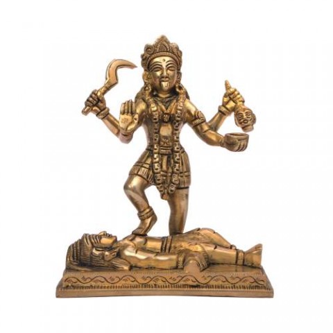 Goddess Kali Brass Statue 9 inches