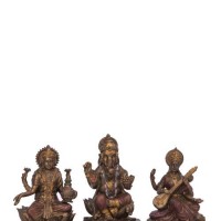 Laxmi Ganesh Saraswati Resin Statue 6 inches