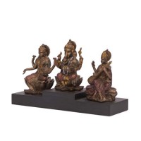 Laxmi Ganesh Saraswati Resin Statue 6 inches