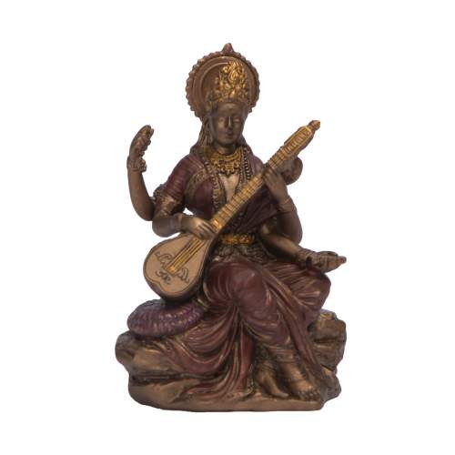 Goddess Saraswati Statue in Resin 4 inch